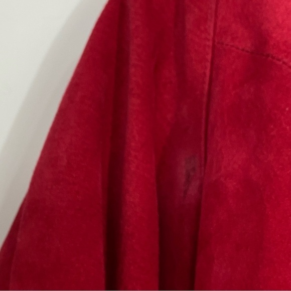 CHIA Vintage Moto Leather Jacket Red - Picture 7 of 15